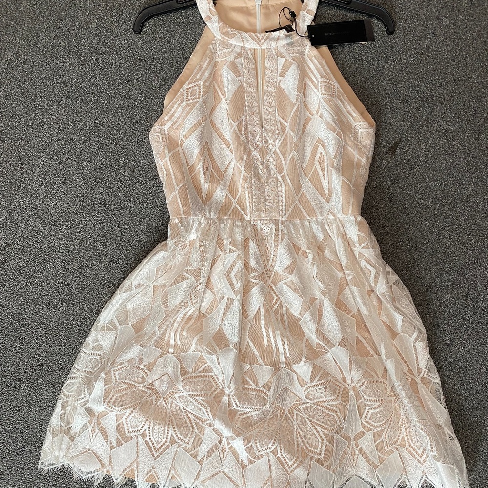 BCBG - Megan dress, nude with white size 0